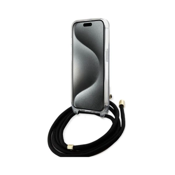 Guess Crossbody Cord 4G Print - Etui iPhone 15 (czarny)