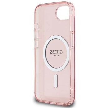 Guess IML Glitter Circle MagSafe - Etui do iPhone 16e (różowy)