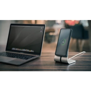 XVIDA (POWER 2) Wireless Charging Desk Stand - Ładowarka indukcyjna Qi 7.5W na biurko, aluminium (srebrny)
