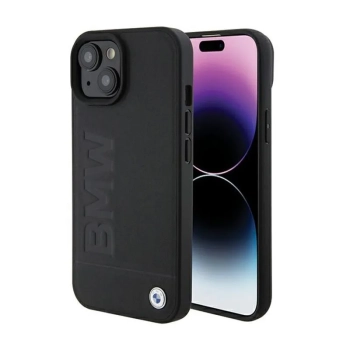 BMW Leather Hot Stamp - Etui iPhone 15 (czarny)