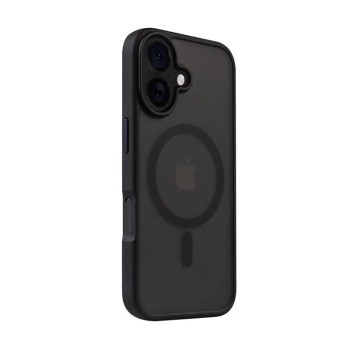 Crong Hybrid Frost MAG Cover - Etui z MagSafe do iPhone 16 (czarny)