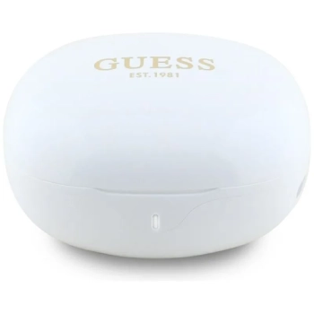 Guess Flat Classic Logo Electroplated - Słuchawki TWS + etui ładujące (biały)