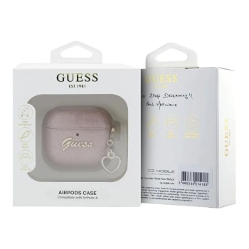 Guess Metallic Script Charm - Etui AirPods 4 (różowy)