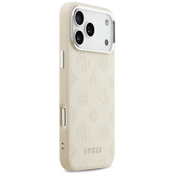 Guess Peony Hot Stamp Script MagSafe - Etui iPhone 17 Pro Max (beżowy)