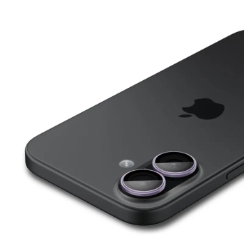 Spigen Optik Pro GLAS.TR EZ Fit Camera Protector 2-Pack - Szkło ochronne na obiektyw do iPhone 16 / 16 Plus / 17 (2 szt) (Purple)