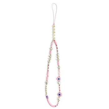 Guess Phone Strap Beads Shell - Zawieszka do telefonu 25 cm (Pink)