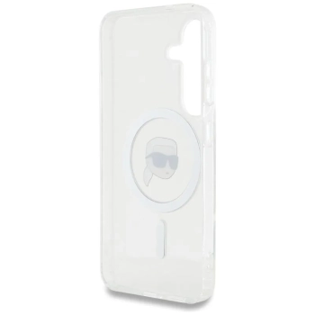 Karl Lagerfeld Button Karl Head Printed Logo MagSafe - Etui Samsung Galaxy S25 (biały)