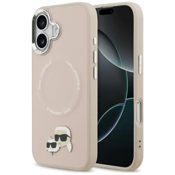 Karl Lagerfeld Karl & Choupette Pins MagSafe - Etui iPhone 17 (różowy)