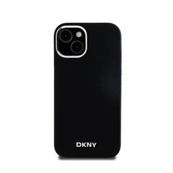 DKNY Liquid Silicone Small Metal Logo MagSafe - Etui iPhone 15 / 14 / 13 (czarny)