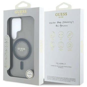 Guess Rhinestones Printed Classic Logo MagSafe - Etui do Samsung Galaxy S25 Ultra (czarny)