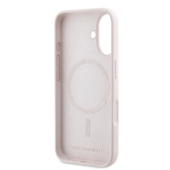 Karl Lagerfeld Silicone Double Heads Print MagSafe - Etui iPhone 16 Plus (różowy)