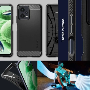 Spigen Rugged Armor - Etui do Xiaomi Redmi Note 12 5G/POCO X5 5G (Czarny)