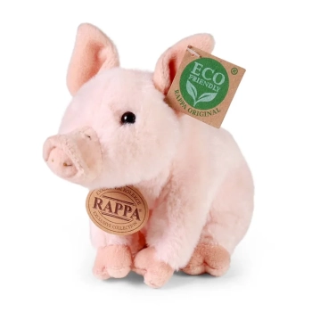 Rappa - Pluszowa realistyczna maskotka Świnka siedząca 18 cm Eco-Friendly
