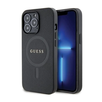 Guess Saffiano MagSafe - Etui iPhone 13 Pro Max (czarny)