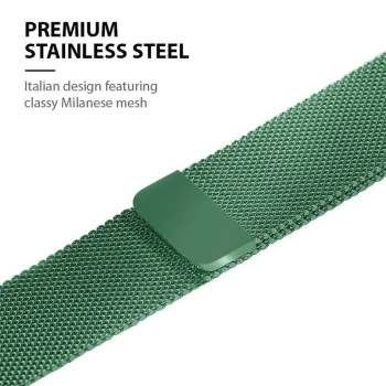 Crong Milano Steel - Pasek ze stali nierdzewnej do Apple Watch 42/44/45/49 mm (zielony)