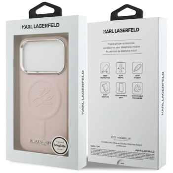 Karl Lagerfeld Initial & Metal Logo MagSafe - Etui iPhone 17 Pro Max (różowy)