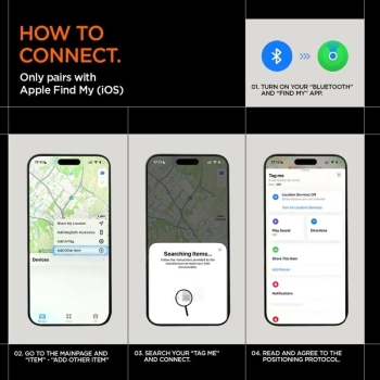 Spigen TagMe Bluetooth Tracker - Lokalizator do kluczy, plecaka, torby Apple Find My (Czarny)
