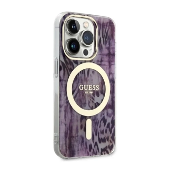 Guess Leopard MagSafe - Etui iPhone 14 Pro Max (Różowy)