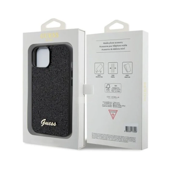 Guess Disco Metal Script - Etui iPhone 14 (czarny)