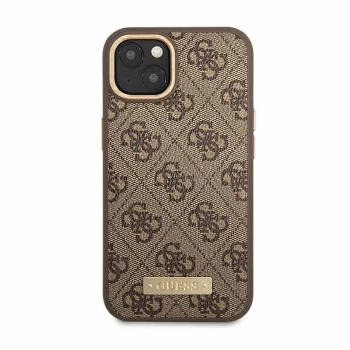 Guess 4G Logo Plate MagSafe - Etui iPhone 14 Plus (brązowy)