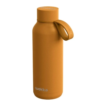 Quokka Solid With Strap - Butelka termiczna ze stali nierdzewnej 510 ml z paskiem (Mustard)