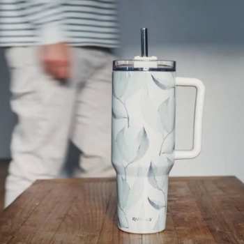 Quokka Stream - Kubek termiczny ze stali nierdzewnej 1200 ml ze słomką (Cotton)