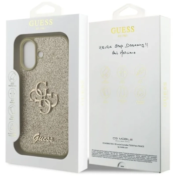 Guess Fixed Glitter Big 4G - Etui iPhone 17 (złoty)