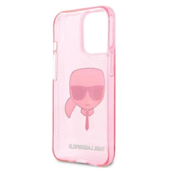 Karl Lagerfeld Karl's Head Glitter - Etui iPhone 13 Pro Max (różowy)