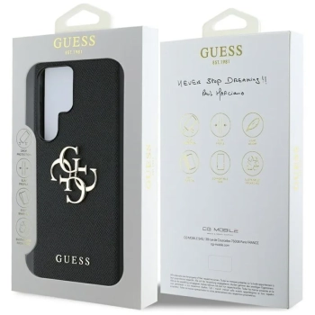 Guess Grained Big 4G Logo Small Classic Logo - Etui do Samsung Galaxy S25 Ultra (czarny)
