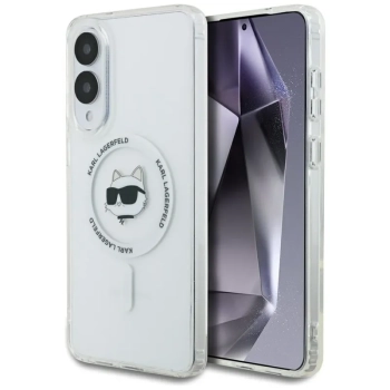 Karl Lagerfeld Button Choupette Head Printed Logo MagSafe - Etui Samsung Galaxy S25 Edge (biały)