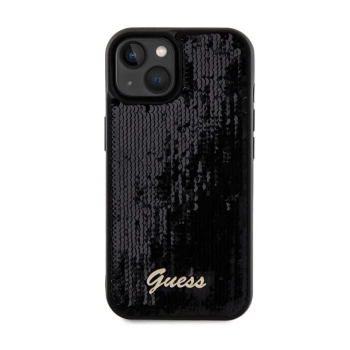 Guess Sequin Script Metal - Etui iPhone 14 (czarny)