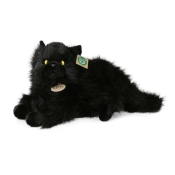 Rappa - Pluszowa realistyczna maskotka Kot czarny leżący 30 cm Eco-Friendly