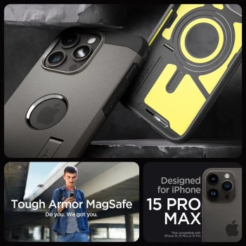 Spigen Tough Armor Mag MagSafe - Etui do iPhone 15 Pro Max (Gunmetal)