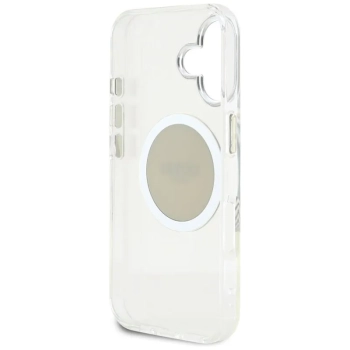 Guess IML Metal Colored Circle Classic Logo MagSafe - Etui do iPhone 16 (szary)