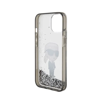 Karl Lagerfeld Liquid Glitter Ikonik - Etui iPhone 15 (przezroczysty)