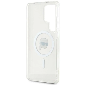 Karl Lagerfeld Button Karl Head Printed Logo MagSafe - Etui Samsung Galaxy S25 Ultra (biały)