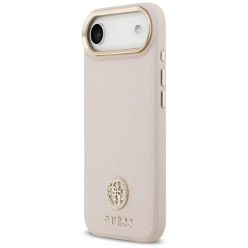 Guess Grained Strass Logo MagSafe - Etui iPhone Air (różowy)
