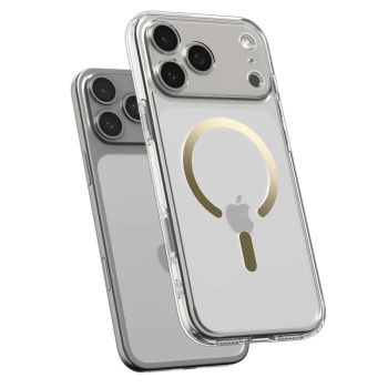 Spigen Ultra Hybrid Mag MagSafe - Etui do iPhone 17 Pro (Clear/Gold)