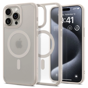 Spigen Ultra Hybrid Mag MagSafe - Etui do iPhone 15 Pro (Frost Natural Titanium)