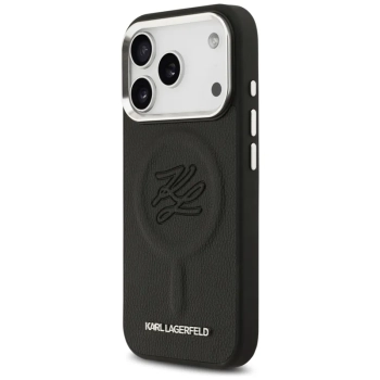 Karl Lagerfeld Initial & Metal Logo MagSafe - Etui iPhone 17 Pro (czarny)
