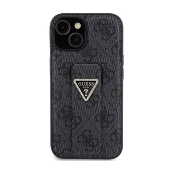 Guess Grip Stand 4G Triangle Strass Logo - Etui iPhone 15 (czarny)