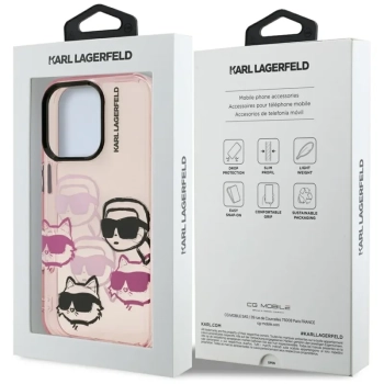 Karl Lagerfeld IML Multi K&C Head Pattern - Etui iPhone 16 Pro Max (różowy)