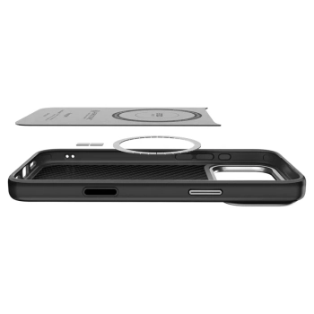 Spigen Enzo Aramid T Mag MagSafe - Etui do iPhone 17 Pro (Black/Silver)