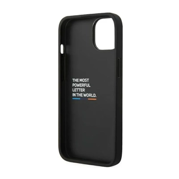 BMW Leather Carbon Blue Line  - Etui iPhone 14 Plus (Czarny)