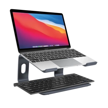 Crong AluBench - Aluminiowa podstawka do laptopa (grafitowy)