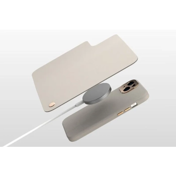 Moshi Overture MagSafe - Skórzane etui 3w1 z klapką iPhone 14 Plus (Serene Gray)