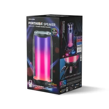 WEKOME D31 - Bezprzewodowy głośnik Bluetooth V5.0 LED (Czarny)