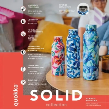 Quokka Solid - Butelka termiczna ze stali nierdzewnej 630 ml (Stone Blue)