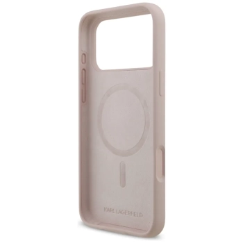 Karl Lagerfeld Silicone Karl & Choupette Ring MagSafe - Etui iPhone 17 Pro Max (różowy)