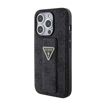Guess Grip Stand 4G Triangle Strass Logo - Etui iPhone 15 Pro (czarny)